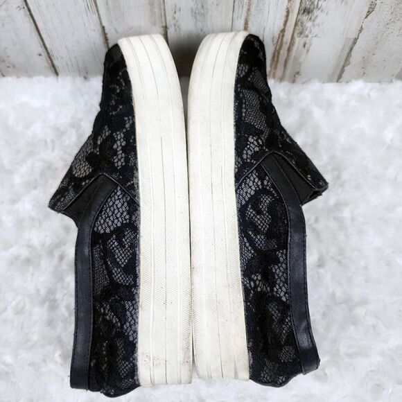 Mossimo Floral Lace Fashion Sneakers Black Size 10 - Picture 10 of 11